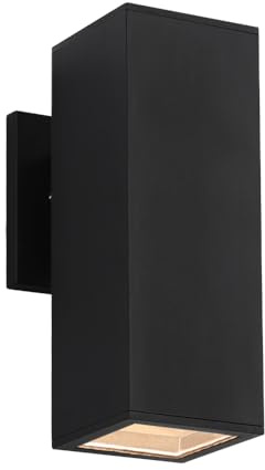 Cerdeco Aluminum Modern Outdoor Wall Sconce,10.75 Exterior Up or Down One Light Fixture Matte Black for Porch Patio Garage Light [ETL Listed]