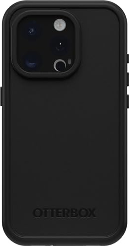 OtterBox Handyhülle FRĒ-Serie nur für iPhone 15 Pro, wasserdicht, mit MagSafe (entworfen von LifeProof), 60% recycelter Kunststoff, schlank und stylisch, Schwarz