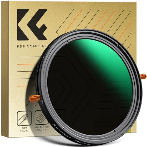 K&F CONCEPT Ø82mm Filter ND2-32 Variable et Polarisant CPL 2 en 1 et Chiffon sans Croix Bleu X 1-5 Stops 24 Revêtements Imperméable Anti des Rayures pour Objectif Appareil Photo (D Série)