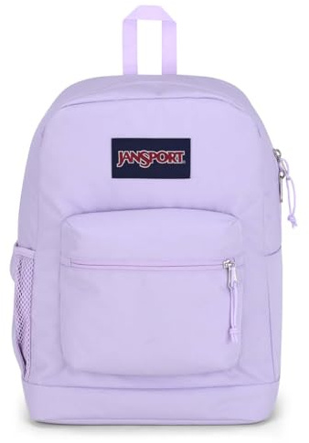 JanSport Cross Town Plus Backpack - Large Main Compartment, Side Water Bottle Pocket, 15-Inch Padded Laptop Sleeve - Pastel Lilac