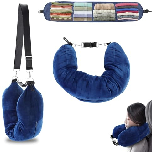 HSLXBY Nackenkissen Befüllbar,Befüllbares Nackenkissen,Nackenkissen Flugzeug Befüllb,Nackenkissen Zum Befüllen,Mit Kleidung Stopfbares Reisekissen,für Reisen mit dem Auto Oder Flugzeug