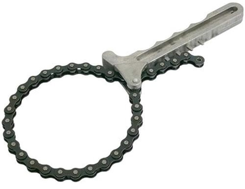 topolenashop Chiave per Filtro Olio a Catena Regolabile Ø 41-110 mm – Manico Lungo 41 cm – Chiave Smontaggio Filtri Olio Auto Moto Camper – Strumento Professionale Alta Resistenza (cod.73346)