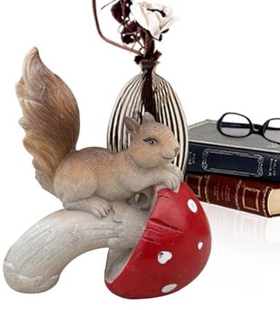 Figura de animal al aire libre | Estatuas de jardín de de ardilla en miniatura, decoración al aire libre, suministros de jardín de hadas para patio, césped, jardines de hadas, macizos de flores