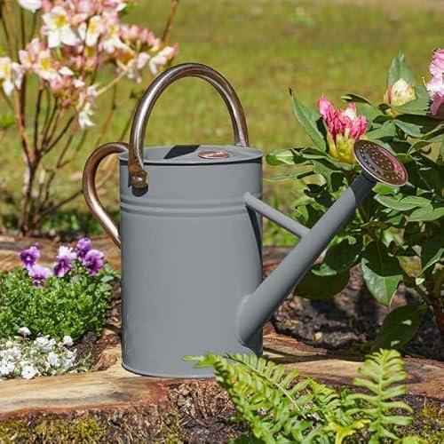 Garden Mile 4.5L Metal Watering Can Outdoor Made From Galvanised Steel Metal Watering Cans For The Garden With Handle And Detachable All Year Round Rose Plant Waterer Rust-resistant