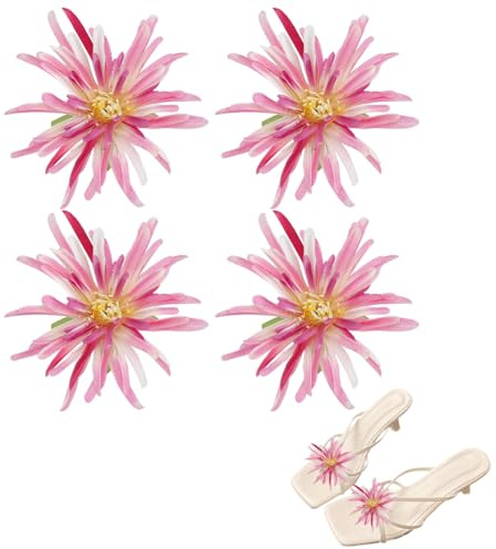 HOBBIESAY Clips para zapatos de flores removibles y reutilizables con flores decorativas de tela para tacones, planos, dama de honor, regalo para el día a día, 4.3-4.5 Zoll, Tela