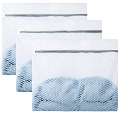 3 Piezas Bolsas de Lavandería de Malla de Panal para Prendas Delicadas, 60 x 60 cm Red de lavandería, Bolsas de Malla para la Colada, Bolsa de Lavadora Malla, Para Sujetadores, Abrigos, Ropa De Cama
