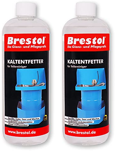 Brestol Kaltreiniger 2x 1000 ml Konzentrat - Teilereiniger Motorreiniger Werkzeugreiniger Getriebereiniger Fettlöser Teerlöser Wachslöser Öllöser Lösemittel Kaltentfetter