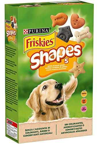 Purina Friskies Shapes, Snack, premios, Galletas para perros , 6 packs de 800g