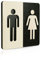 WC Cartel Madera de WC Cartel para puerta cartel Mujer Hombre pictograma, madera, 14 x 14 cm
