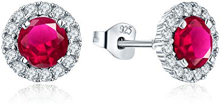 Jo Wisdom Damörhängen, 925 sterlingsilver, månadssten, stiftörhängen med pläterat vitguld, smycken för kvinnor, Vitguld Sterlingsilver Silver Cubic Zirconia, Kubisk zirkonia