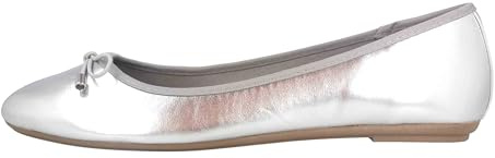 Fitters Footwear That fits dam ballerina Claudia lädermitat metalliskt med slinga storlek (EU,), - silver - 45 EU