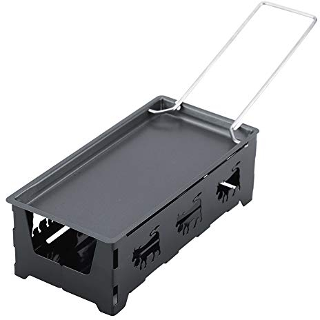 derretidor de Queso Raclette, Fundidor de Queso Con Vela de Acero Al Carbono, Sartén Antiadherente Portátil Para derretir Queso Con Espátula Para derretir Queso Y Hacer Tostadas (Negro)