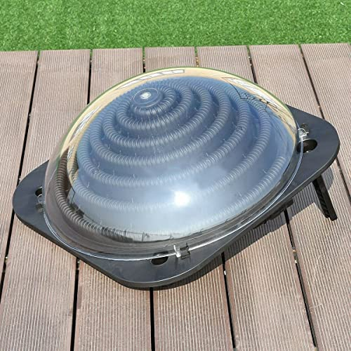 YUEWO Solar Dome Pool Heater for Inground and Above Ground Outdoor Swimming Pools Heating Panels with Connector, Black