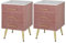 WOLTU 2er Set Nachttisch Nachtschrank für Boxspringbett, Kommode mit Schubladen aus Massivholz, einfache Montage, Stabil, 40,5x41x62cm, Rosa TS135rs