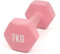 Myga Hex-Hantel – Einzelgewicht, perfekt für Kernkraft- und Fitnessübungen, Aerobic und Training – Neopren-Gusseisen, ideal für Zuhause, Fitnessstudio und Studio (Pink - 7kg)
