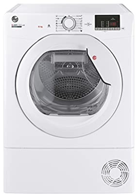 Hoover HLEC10DE H-Dry 300, 10kg, Condenser Tumble Dryer, Aquavision, White, Sensor Dry, NFC