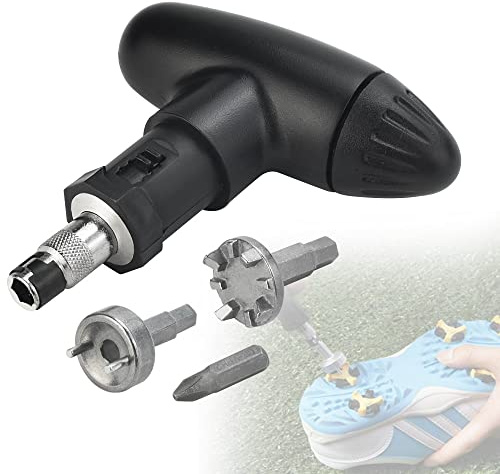 FIGFYOU Golf Shoe Spike Tool Kit: Universal Cleat Wrench & Remover with ABS Handle - Durable Stud Key for All Golf Spikes