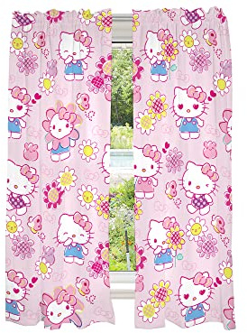 Franco Kids Room Window Curtains Drapes Set, 82 in x 63 in, Hello Kitty, prints may vary