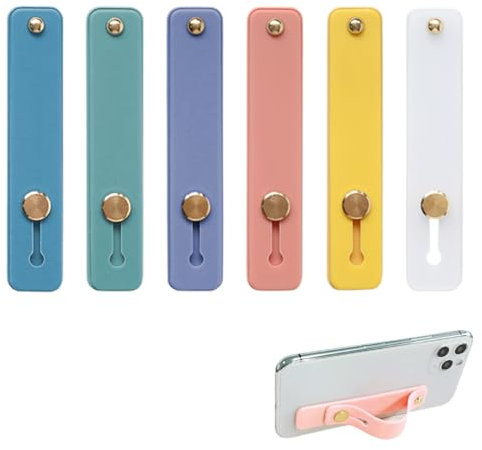 6 PCS Soporte de Dedo para teléfono Soportes para teléfono móvil Agarre para teléfono Celular Correa de Silicona para el Dedo, Soporte de Dedo Universal para la mayoría de teléfonos Inteligentes