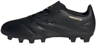 adidas Unisex Club J Football Boots Flexible Ground, Core Black/Carbon/Gold Metallic, 2 UK