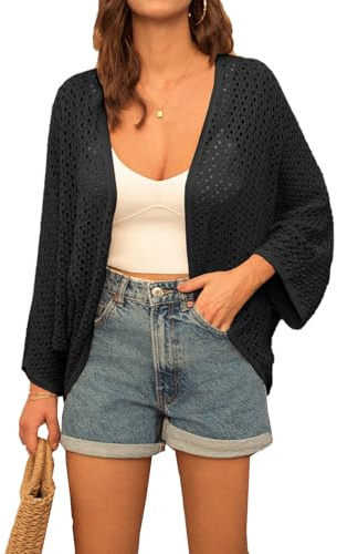GRACE KARIN Summer 3/4 Batwing Sleeve Loose Waterfall Cardigans Women UK