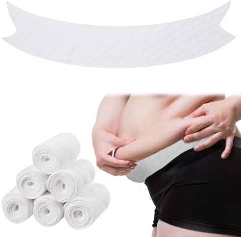 Sintege 6 Pcs Cotton Tummy Liners for Sweat Rash Under Belly Sweat Liners for Skin Folds Plus Size (White,XXL)