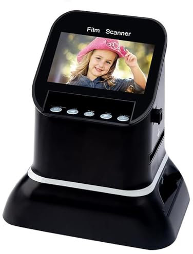 XCSCUK Scanner Portatili per pellicole, Scanner per Negativi e Diapositive, Scanner per pellicole ad Alta risoluzione 120, convertitore per pellicole da 4,3 Pollici