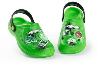 Minecraft Creeper Green Clogs | Boys Beachwear Footwear | TNT Boom Cartoon Design | Streetwear Style Kids Gaming Accessories