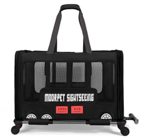 Galatée Cochecito para Mascotas, Bolsa De Viaje para Perros con Ruedas Extraíbles, Bolsa De Transporte Portátil para Gatos, Bolsa Plegable para Perros para Viajes, Camping y Exteriores(Negro)