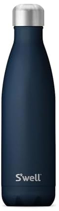 S'well Stainless Steel Water Bottle - 500ml - Azurite - Triple-Layered Vacuum-Insulated Containers Keeps Drinks Cold for 36 Hours and Hot for 18 - with No Condensation - BPA-Free - Perfect for On the Go