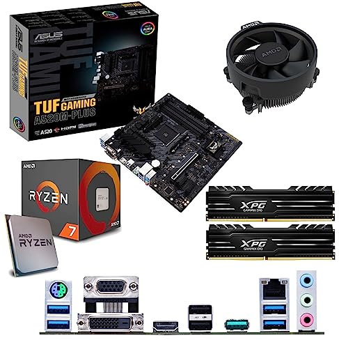 Ryzen 7 5700G 3.8Ghz (Turbo 4.6Ghz) 8 Core 16 Thread CPU with Radeon Vega Graphics, TUF GAMING A520M-PLUS II Motherboard & 32GB 3200Mhz DDR4 RAM Pre-Built Bundle