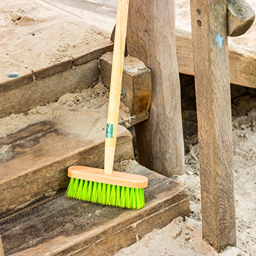 Antikas Balai de rue pour enfants, outil de jardin, balai en nylon avec manche en bois, balayette