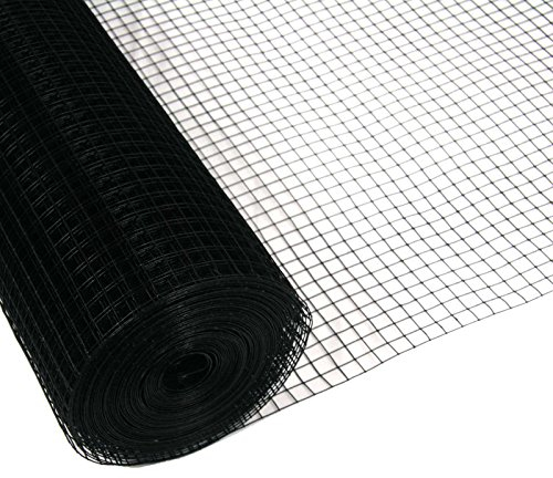 Garmix Volierendraht 25x25mm Schwarz Maschendraht 4-Eck Drahtgitter Drahtzaun (10m, 100cm, 1,20mm dick)
