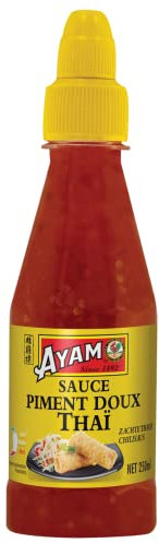 AYAM Sauce Piment Doux Thaï | Épicée | Piments frais | Saveurs Authentiques d'Asie | Haute Qualité | Alimentation Saine | Sans gluten | Sans colorant | Sans Glutamate - 250ml - Lot de 6