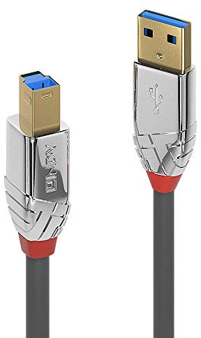 LINDY 36663 3m USB 3.0 Typ A an B Kabel, Cromo Line, Anthrazit