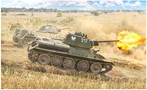 Italeri 1:72 T34/76 mod. 43, originaltrogen kopia, modelltillverkning, hantverk, hobby, limning, plastbyggsats, montering, grön