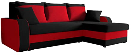 Mirjan24 Ecksofa Kristofer, Design Eckcouch, Couch mit Schlaffunktion, Zwei Bettkasten, Wohnlandschaft, Bettfunktion L-Form Sofa, Ottomane universell (Mikrofaza 0015 + Mikrofaza 0022)