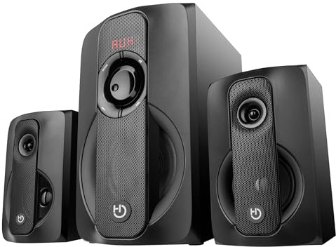 Hiditec H400 – Altavoces 2.1 Bluetooth | 80W RMS Potencia Real | USB, SD, Radio FM, Line-In | Mando a Distancia | Sistema de Sonido Potente para Casa y Fiestas