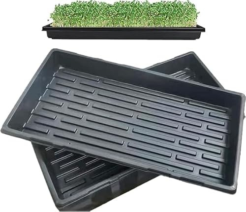 Lechansen Anzuchtschale ohne Löcher, 6 Stück Pflanzschale & Auffangschale mit 250 ml Gießflasche, Anzuchttablett Untersetzer für Fensterbank, Gewächshaus, Microgreens, Kresse