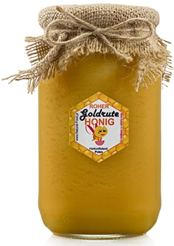 Natural Food - Roher Honig - Direkt vom Imker - Roh Natürlich - Ungefiltert - Nicht Geschleudert oder Erhitzt - Geschenkidee - 11 KG - 10 x 1,1 kg - Goldrutenhonig