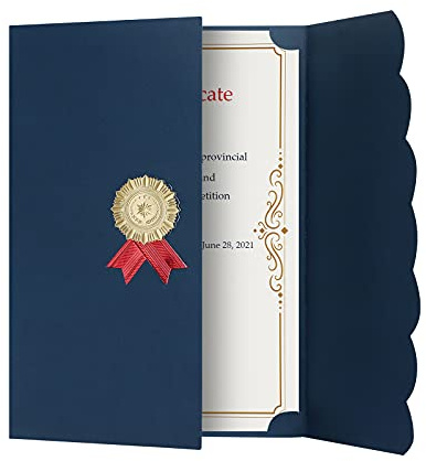 HKSICHENGKEJIUK 5 custodie protettive per certificati, A4, premio, diploma, tripiegabili, per laurea, invito, riconoscimento, certificati, documenti, contratti