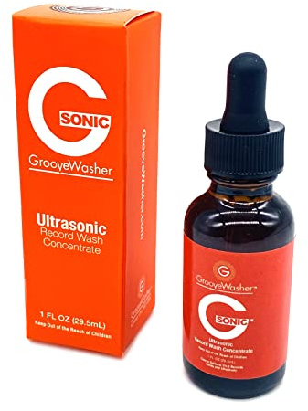 GrooveWasher G-Sonic - Detergente concentrato per dischi in vinile ad ultrasuoni, detergente professionale per dischi in vinile, compatibile con macchine per la pulizia dei dischi, detergente sicuro