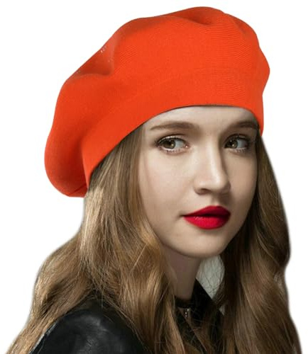 Sumolux Women Beret Hat French Wool Beret Beanie Cap Classic Solid Color Autumn Winter Hats