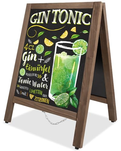 VAIIGO A Board Pavement Sign A Frame Chalkboard Sign Board Magnetic 43x65cm Double Sided Pavement Board Sandwich Board Signs Outdoor Blackboard for Restaurant, Business, Wedding(Small), Brown