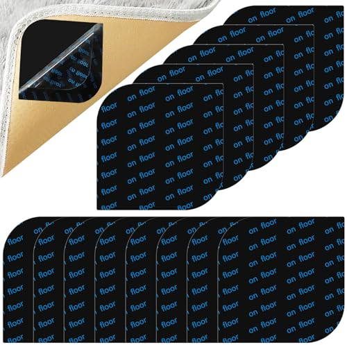 Omsscun 8 Pcs Rug Grippers, Anti Slip Rug Grips, Carpet Grippers, Reusable Washable Carpet Stickers for Laminate Floor Wooden Floor Tiled Floor (Leaf Shape)