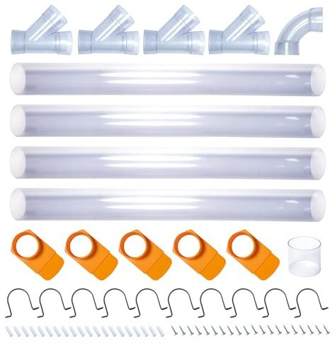 POWERTEC 70306 4 Inch Dust Collection Fittings Network with Dust Hose Splice, Blast Gates, Pipes, 90-Degree Elbow Connector, Y-fittings, Mounting Brackets