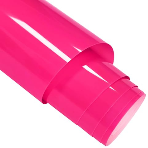 FORBELL Pellicola per plotter in tessuto, 30,5 cm x 6,1 m, vinile flessibile per trasferimento termico (Rosa neon, 6,1 m)