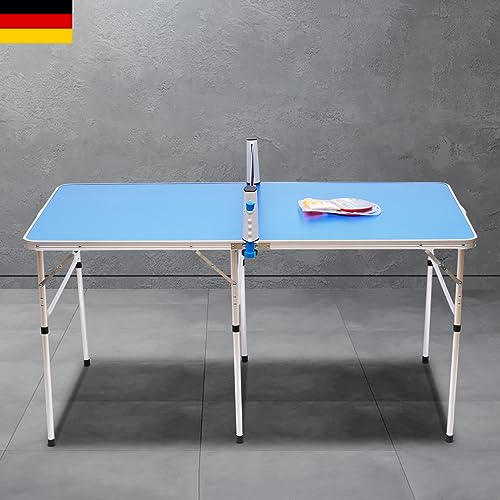 Table de ping-pong pliable, mini table de ping-pong portable, table de ping-pong d'intérieur avec balles, raquette et filet, 152 x 76 x 76 cm