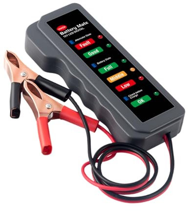 RevpoltIQ Car Battery Tester 12V Digital Alternator Detector Multi Functions Battery Checker Analyzer with 6 LED Indicator for Car Motorbike