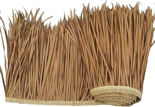 moismk Techo De Rollo De Paja Artificial-Rollo De Paja De Palma Artificial, Impermeable Material Techo De Paja para Bares De Jardín Mexicano Patio Piscina Party Decor(Color 2)